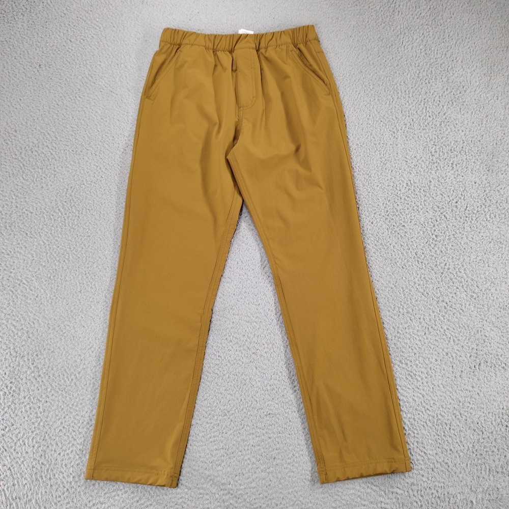 Topo Designs Track Pants Mens Medium Brown Elastic Waist Zip Pocket Stretch